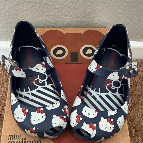 Mini Melissa Navy Hello Kitty Print Shoes - Picture 4 of 4